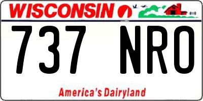 WI license plate 737NRO