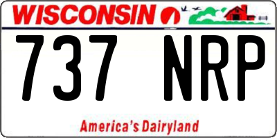 WI license plate 737NRP