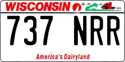 WI license plate 737NRR