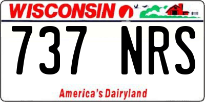 WI license plate 737NRS