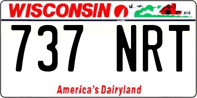 WI license plate 737NRT