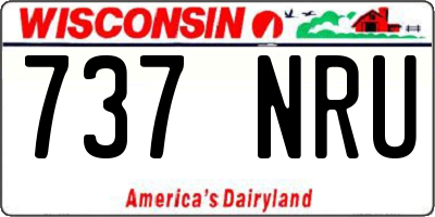 WI license plate 737NRU
