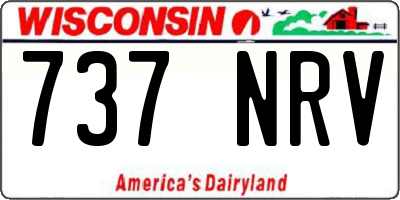 WI license plate 737NRV