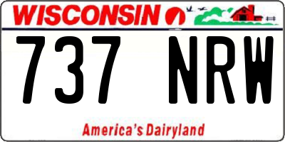 WI license plate 737NRW