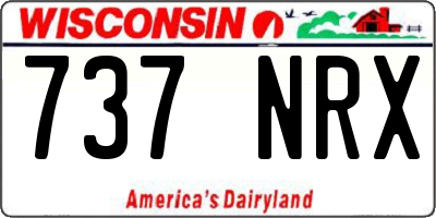 WI license plate 737NRX