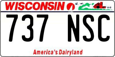 WI license plate 737NSC