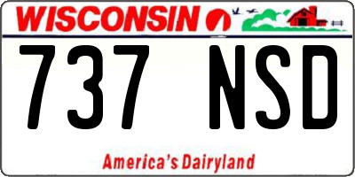 WI license plate 737NSD