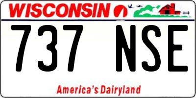 WI license plate 737NSE
