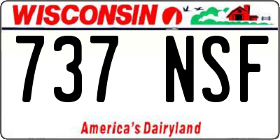 WI license plate 737NSF