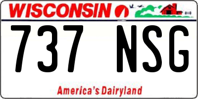 WI license plate 737NSG