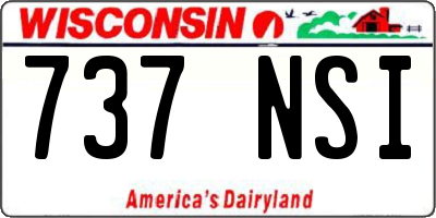 WI license plate 737NSI