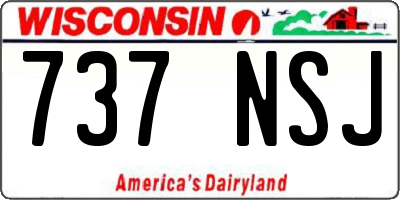 WI license plate 737NSJ