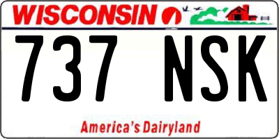WI license plate 737NSK
