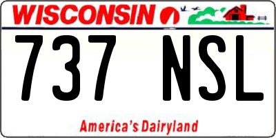 WI license plate 737NSL