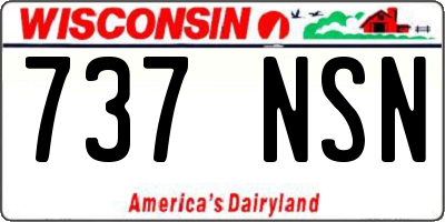 WI license plate 737NSN