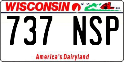 WI license plate 737NSP