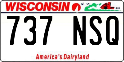 WI license plate 737NSQ