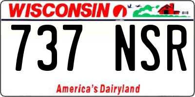 WI license plate 737NSR