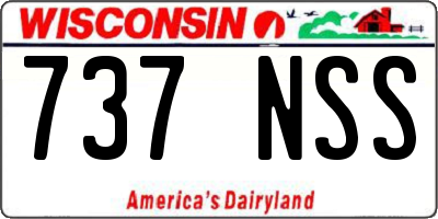 WI license plate 737NSS
