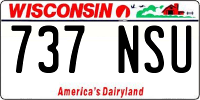 WI license plate 737NSU