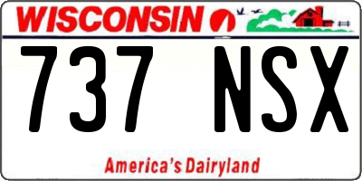 WI license plate 737NSX