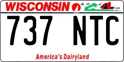 WI license plate 737NTC
