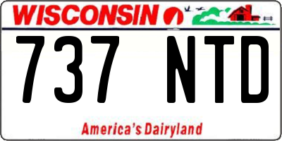 WI license plate 737NTD