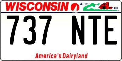 WI license plate 737NTE