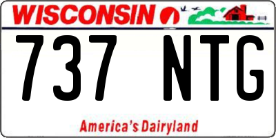 WI license plate 737NTG