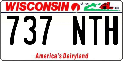 WI license plate 737NTH