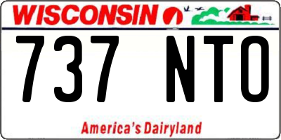 WI license plate 737NTO