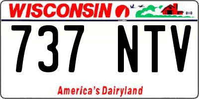 WI license plate 737NTV