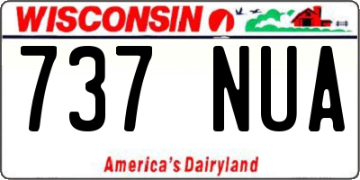 WI license plate 737NUA