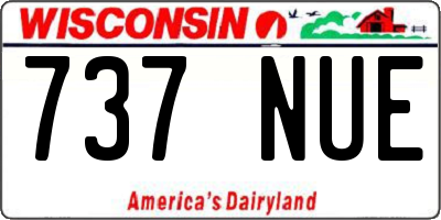 WI license plate 737NUE