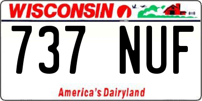 WI license plate 737NUF