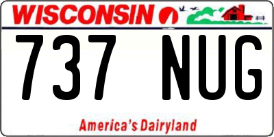WI license plate 737NUG
