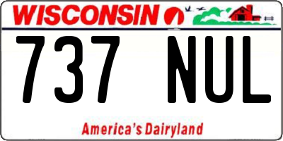 WI license plate 737NUL