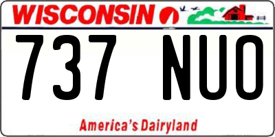 WI license plate 737NUO