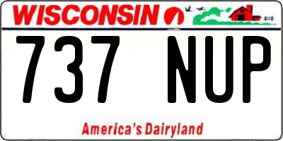 WI license plate 737NUP