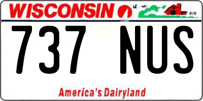 WI license plate 737NUS