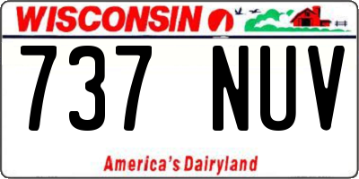 WI license plate 737NUV