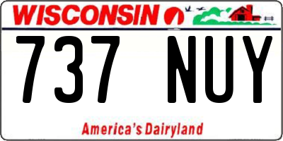 WI license plate 737NUY