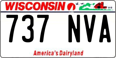 WI license plate 737NVA
