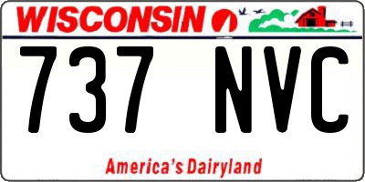 WI license plate 737NVC