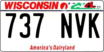 WI license plate 737NVK