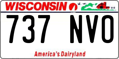 WI license plate 737NVO