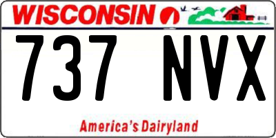 WI license plate 737NVX