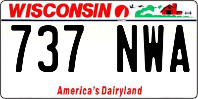 WI license plate 737NWA