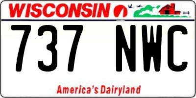 WI license plate 737NWC