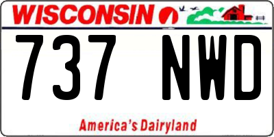 WI license plate 737NWD